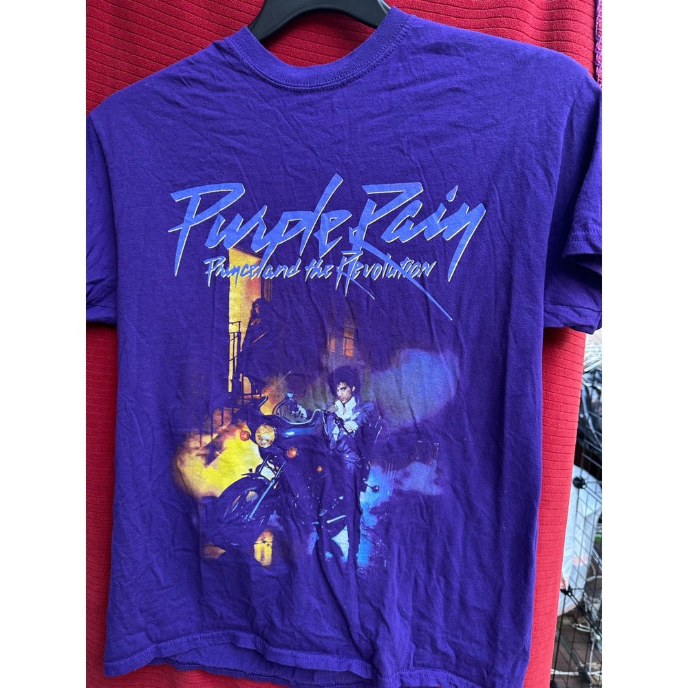 Prince Purple Rain Graphic T-Shirt Purple Revolution Movie Poster Band Tee M
